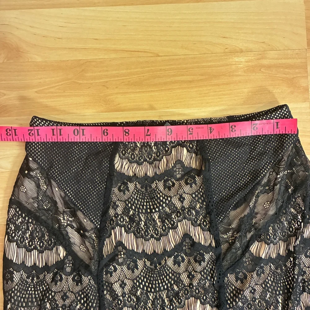 Guess Black & Cream Lace Maxi Skirt | Women Small | Boho Chic Mermaid Style - Picture 5 of 10